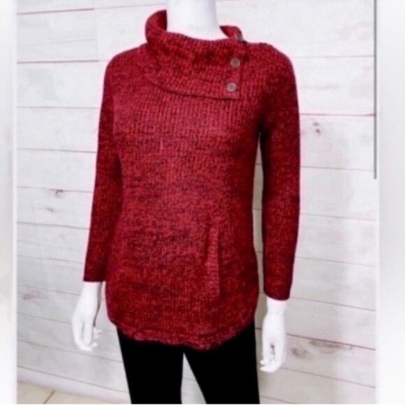 Style & Co Women's Envelope-Neck Sweater Red Size PM Petite M 8-10 - Picture 7 of 9